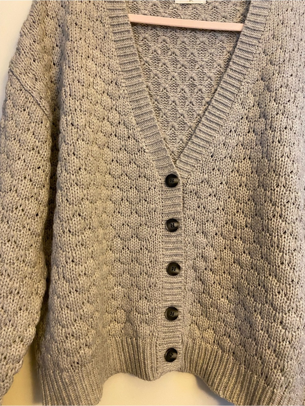 Sophie Rue Light GrayBlue Knit Button-Up Cardigan Size Large NWOT